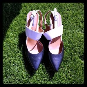 Black and White Halogen Heels  Slingback